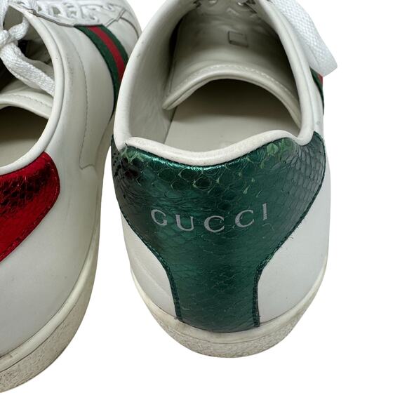Gucci Ace Bee Embroidered Leather Sneakers White Size 39.5 US 9.5 - Picture 10 of 10